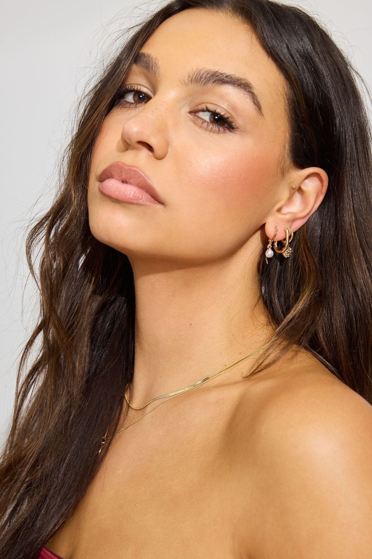 Lot de 3 boucles d'oreilles en perles et cœur