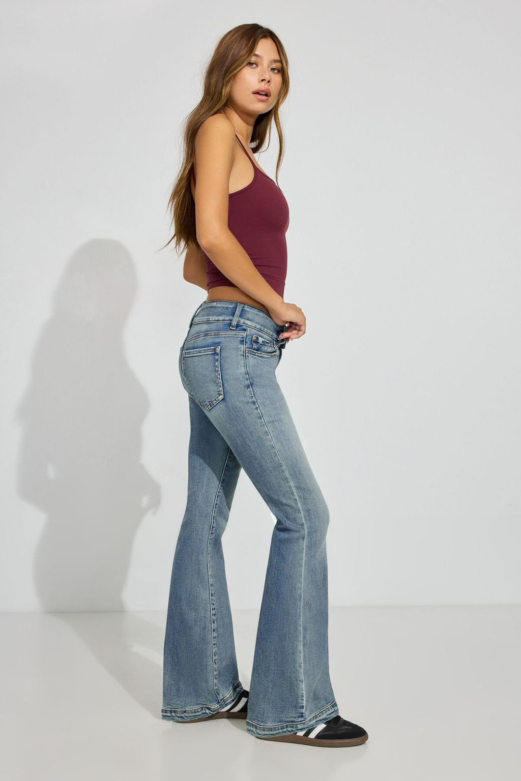 Jean évasé taille basse