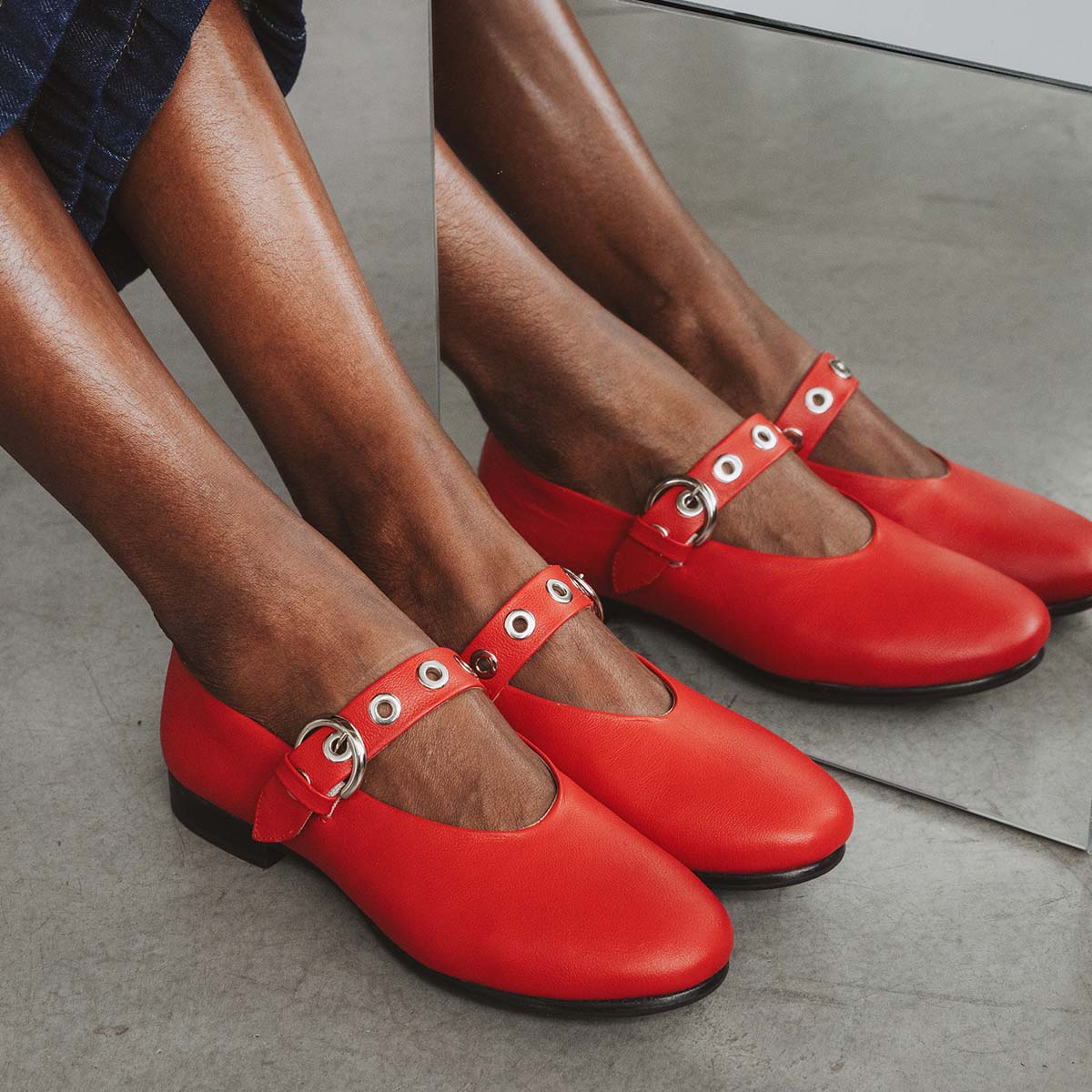 The BLVD Mary Jane Racing Red