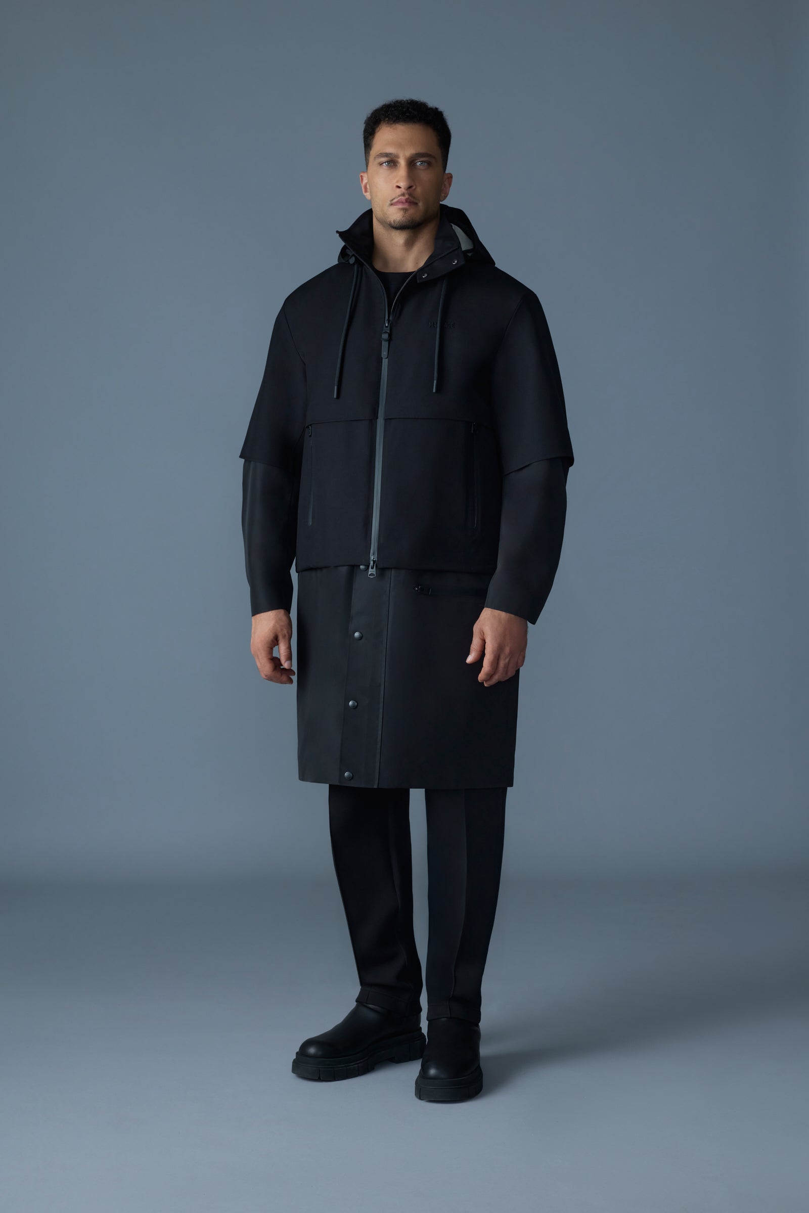 LANE Long Modular Raincoat
