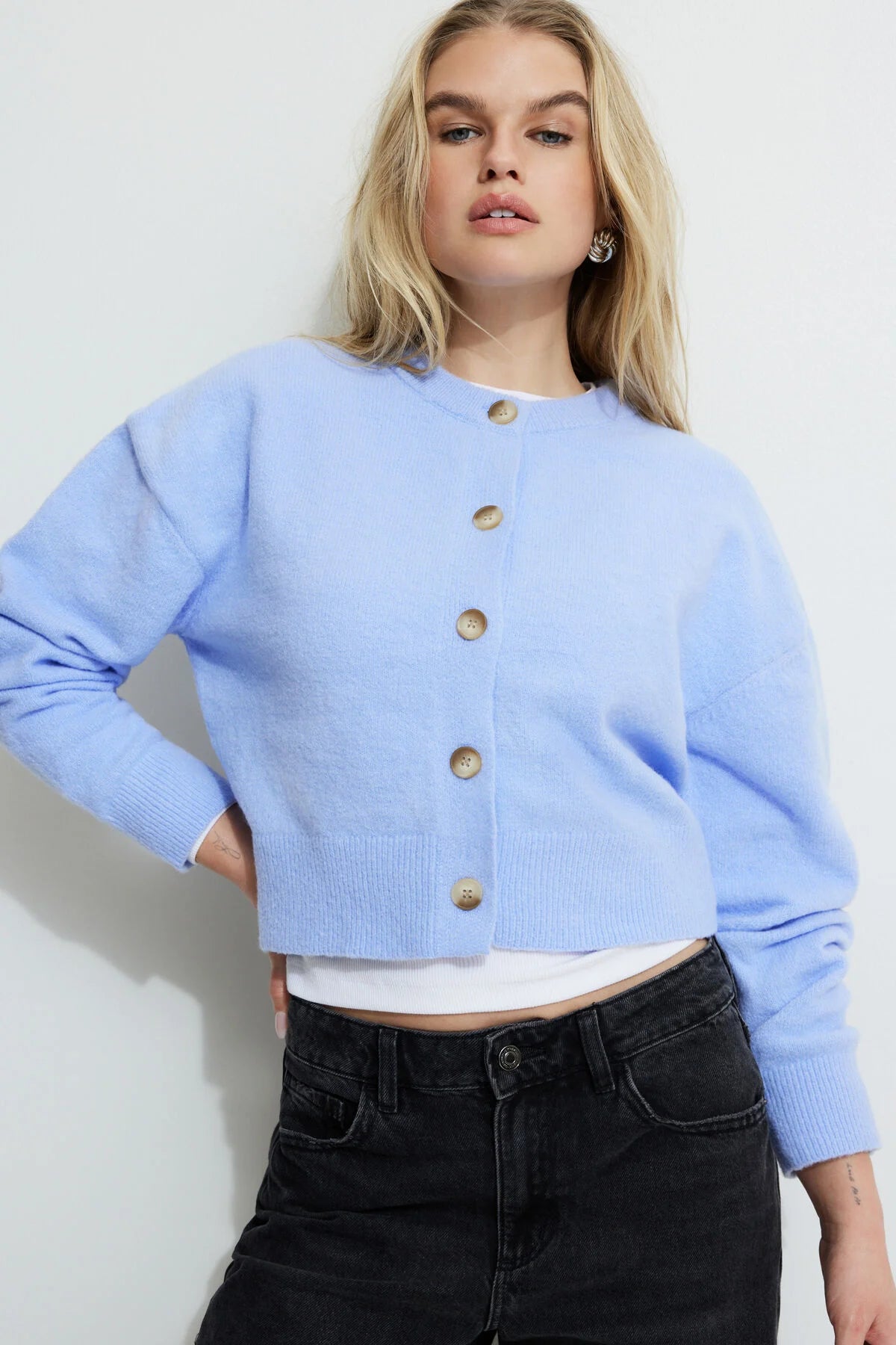 Cardigan à col rond Catherine Heavenlyarn™