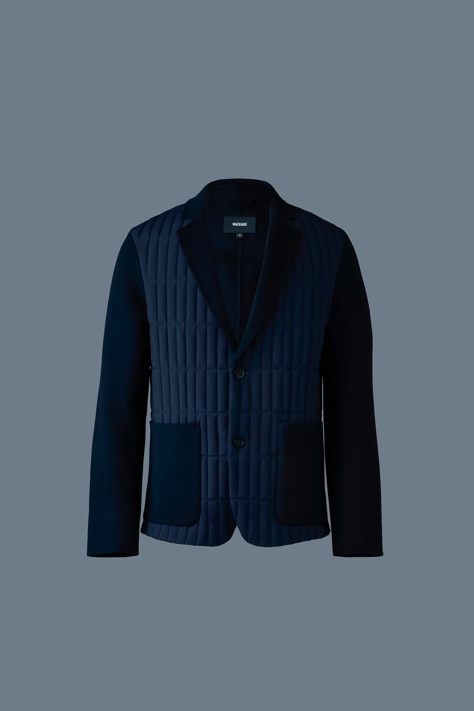 JOHN Mixed-media vertical quilt blazer