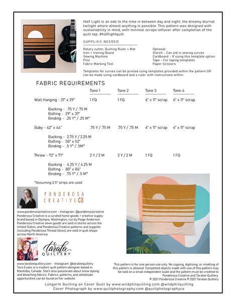 Half Light Quilt Pattern by Taralee Quiltery
