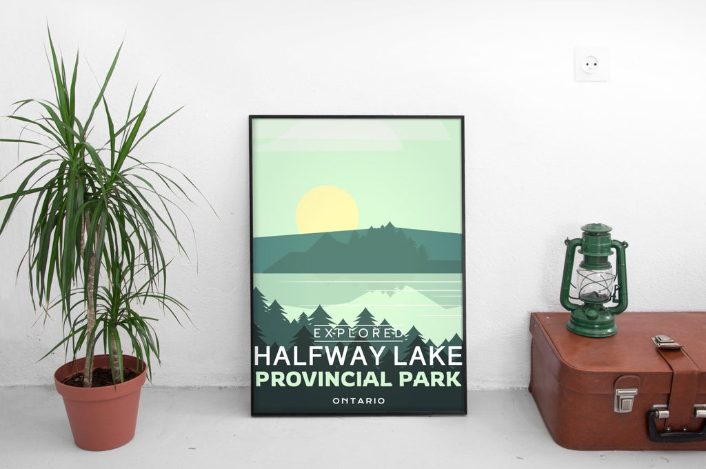 Affiche « Explorée » du parc provincial de Halfway Lake