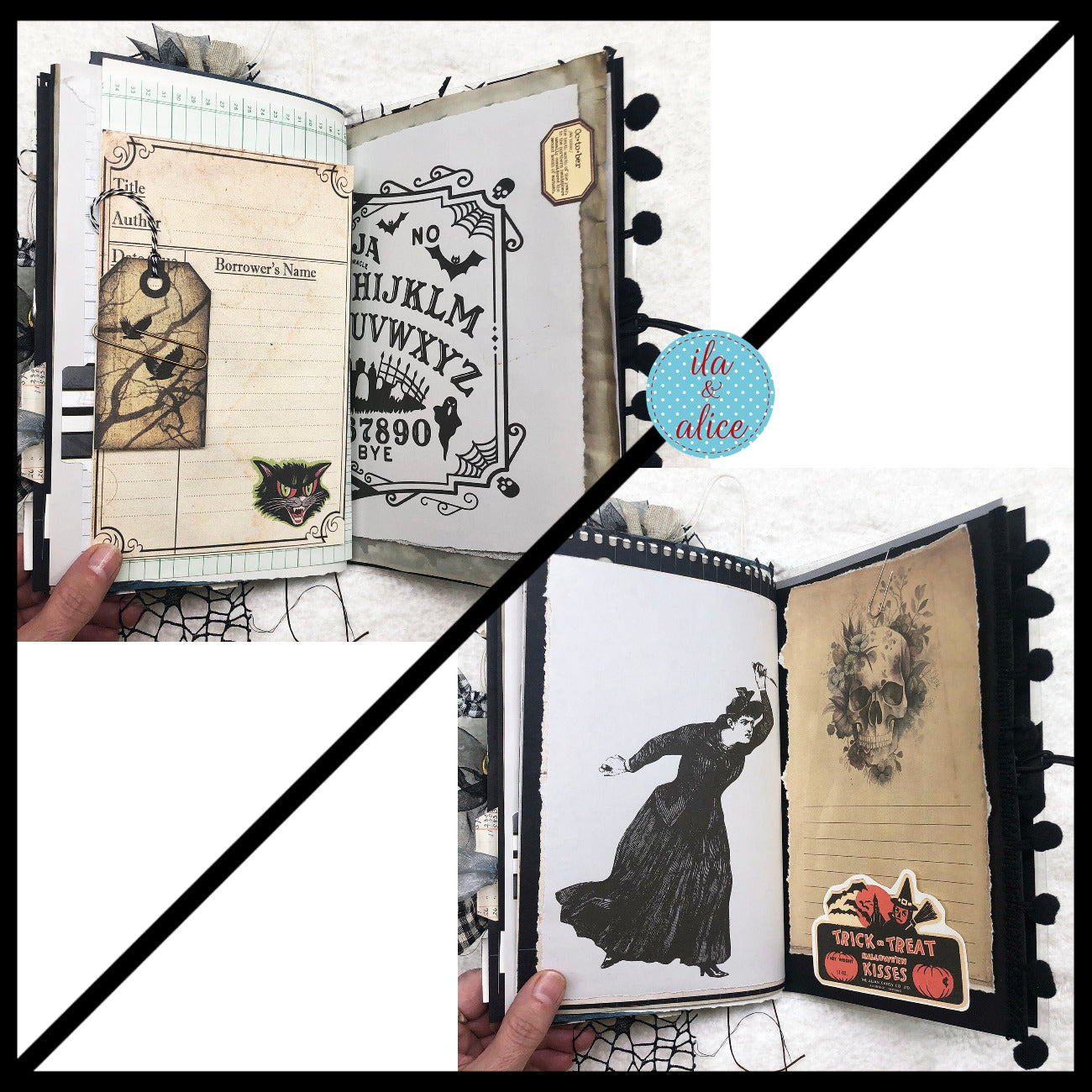 Spooky Retro Witch Orange & Black Halloween Journal
