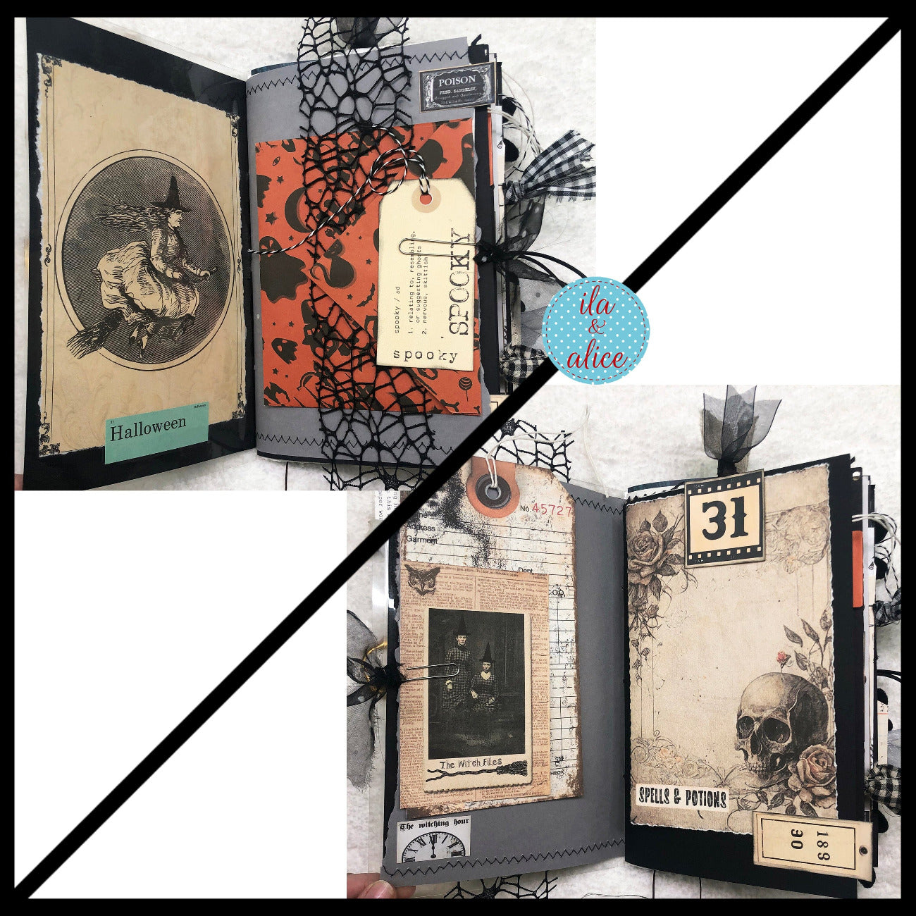 Spooky Retro Witch Orange & Black Halloween Journal