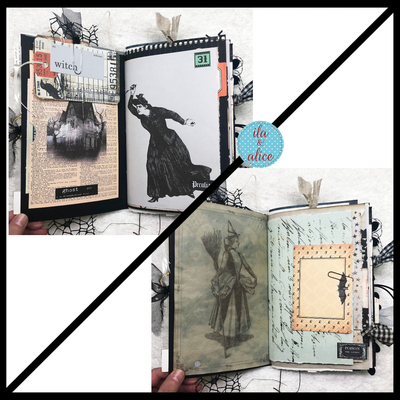 Spooky Retro Witch Orange & Black Halloween Journal