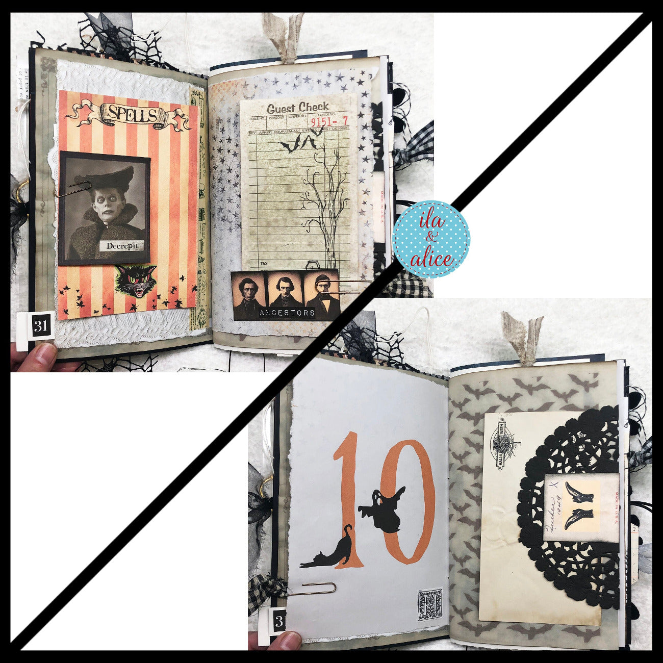 Spooky Retro Witch Orange & Black Halloween Journal