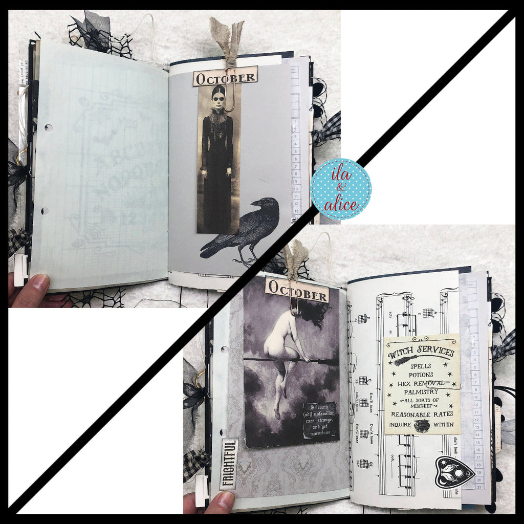 Spooky Retro Witch Orange & Black Halloween Journal