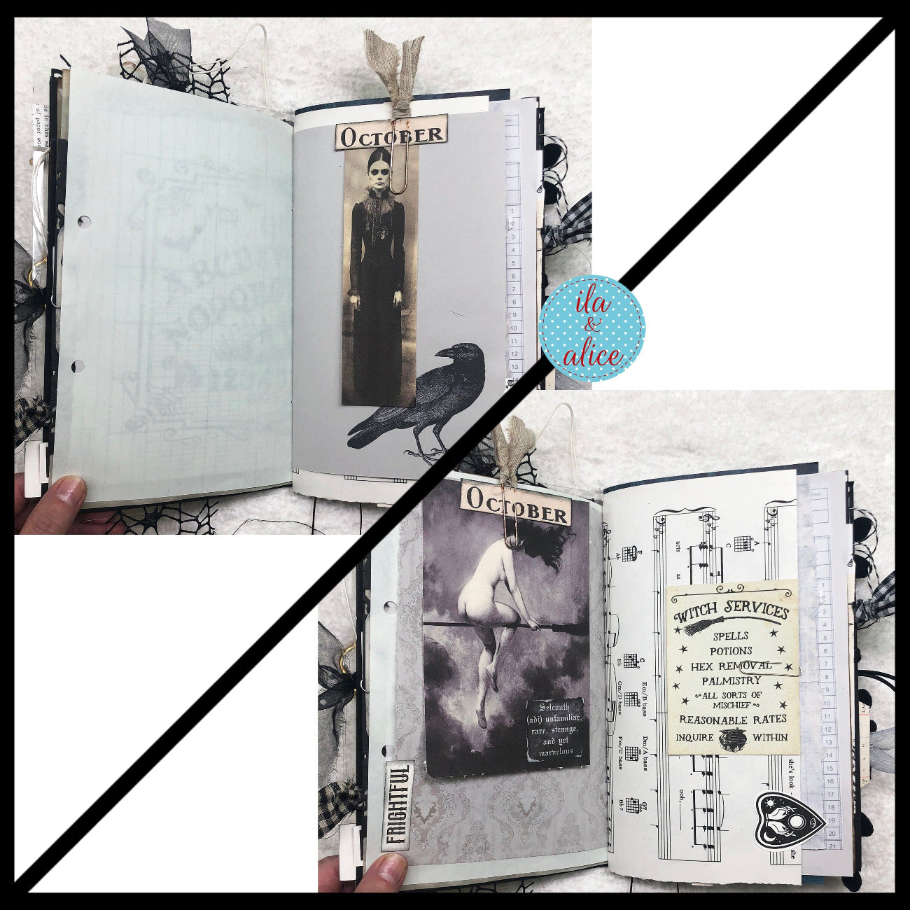 Spooky Retro Witch Orange & Black Halloween Journal