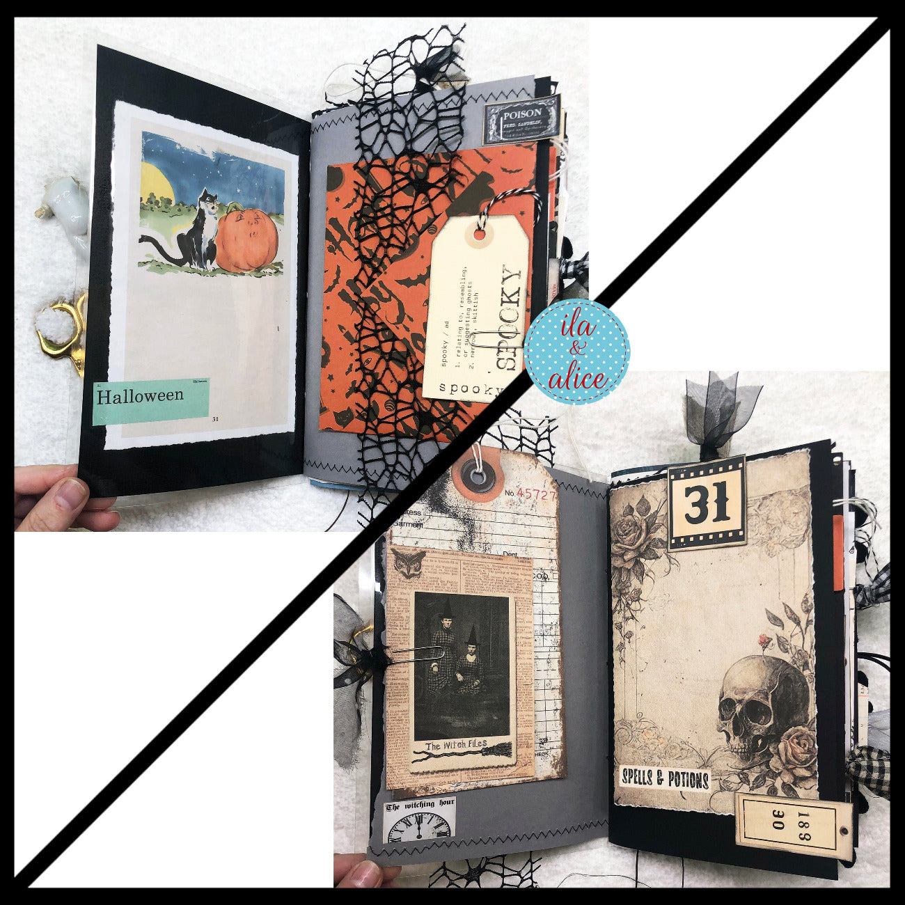 Spooky Retro Witch Orange & Black Halloween Journal