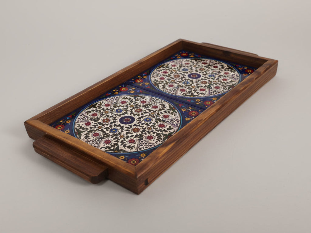 Handcrafted Palestinian Ceramic Serving Tray – Rectangular Appetizer Board