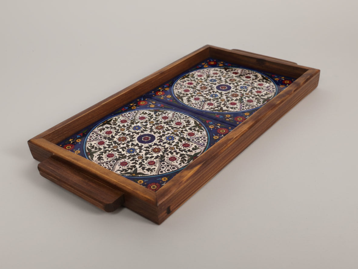 Handcrafted Palestinian Ceramic Serving Tray – Rectangular Appetizer Board
