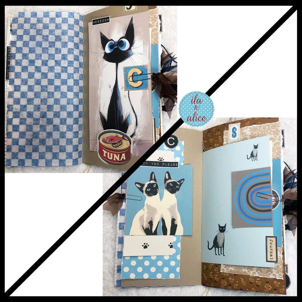 Siamese Cat Junk Journal- Soft Cover with Saucy Face