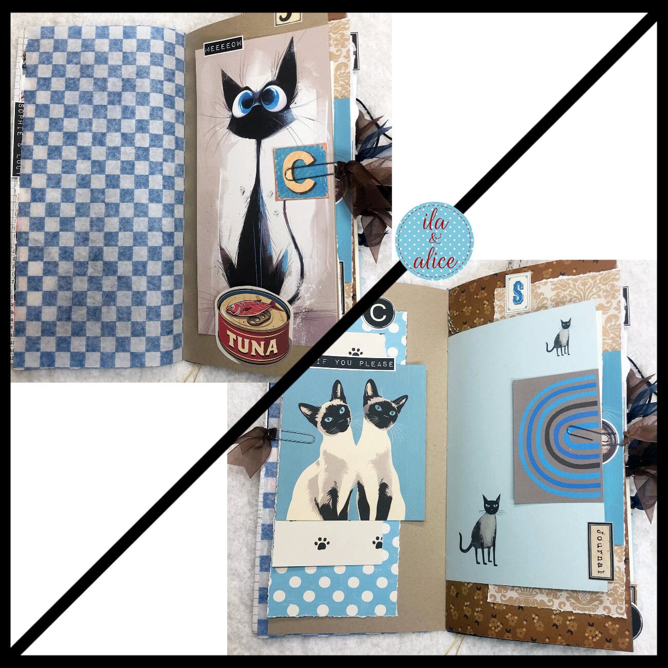 Siamese Cat Junk Journal- Soft Cover with Saucy Face