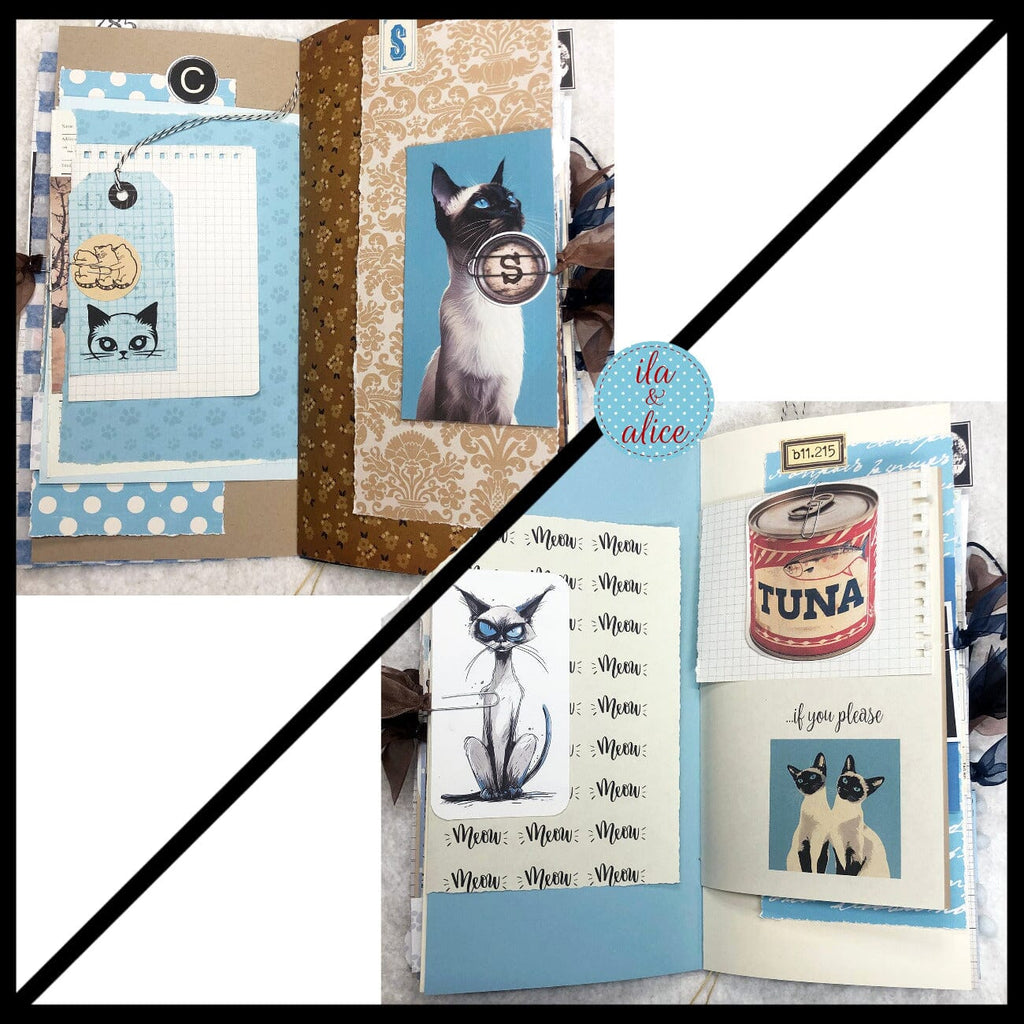 Siamese Cat Junk Journal- Soft Cover with Saucy Face
