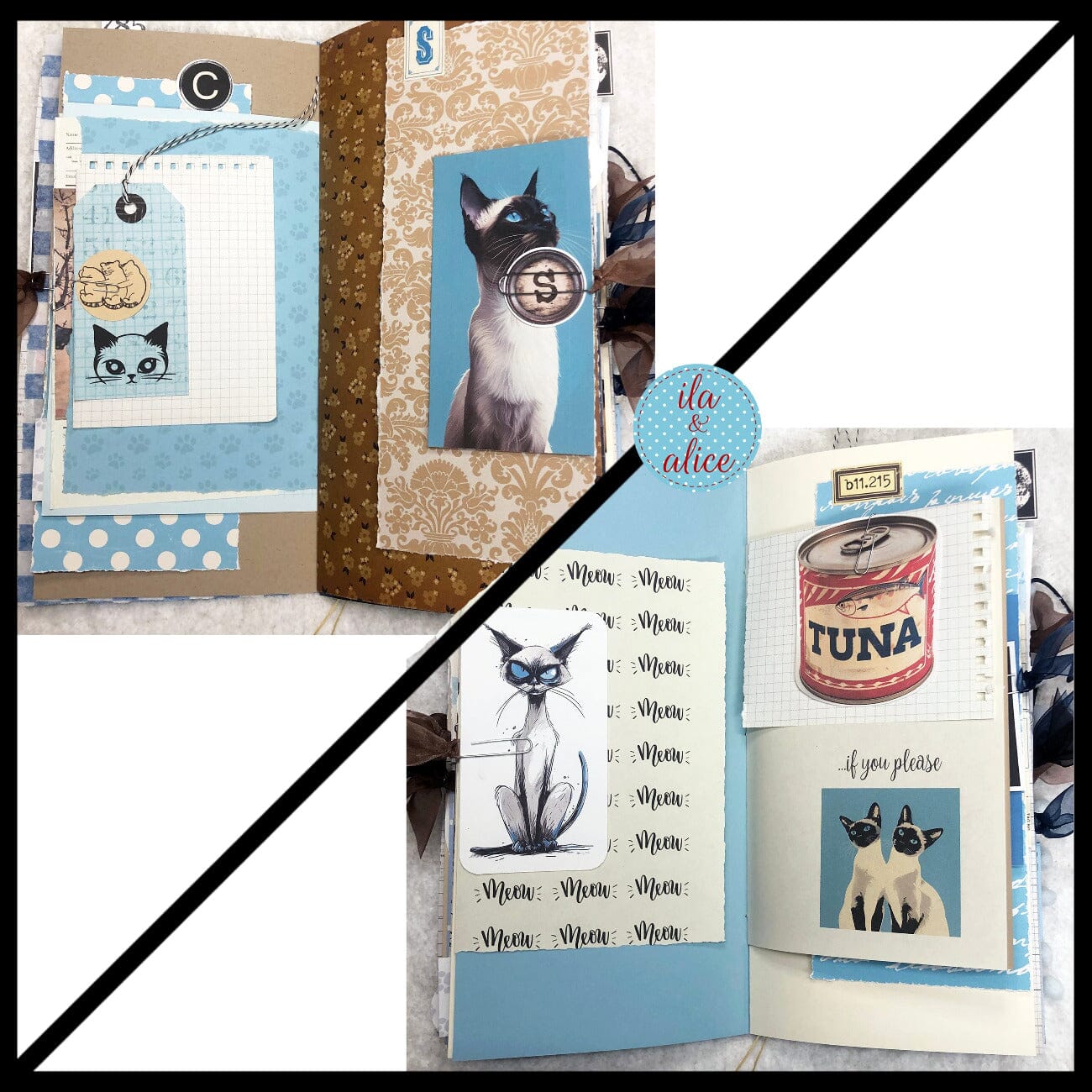 Siamese Cat Junk Journal- Soft Cover with Saucy Face