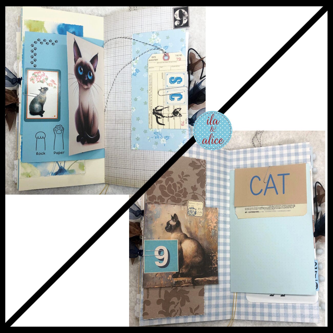 Siamese Cat Junk Journal- Soft Cover with Side View