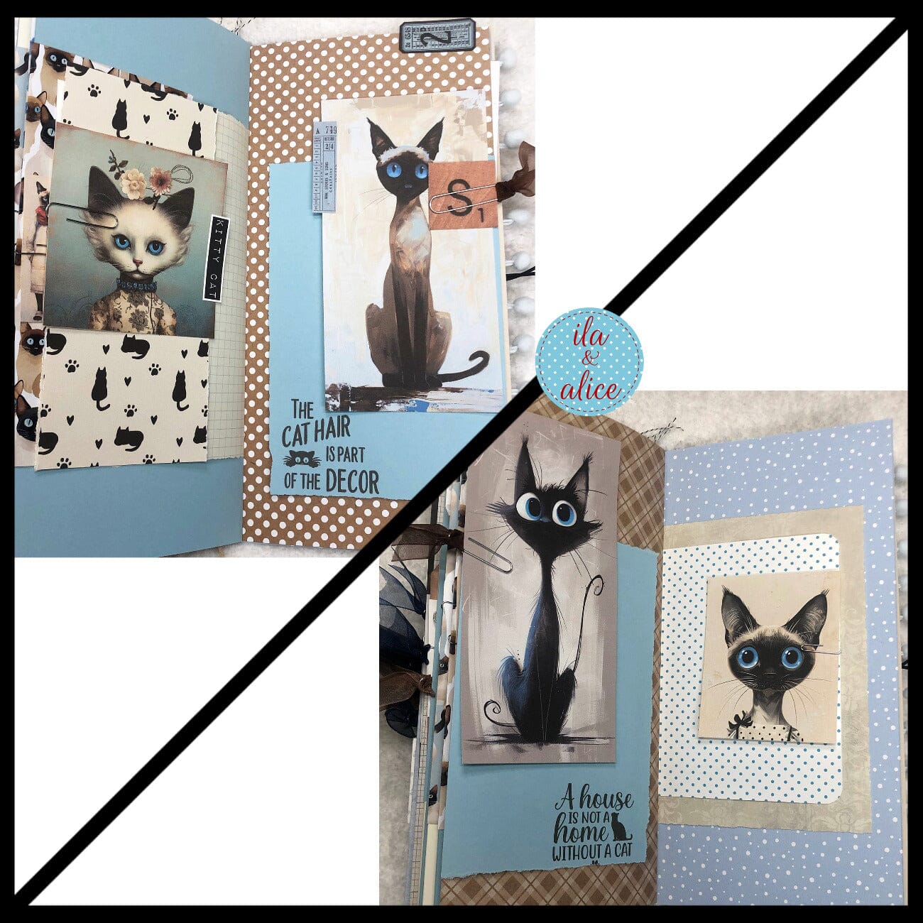 Siamese Cat Junk Journal- Soft Cover with Saucy Face
