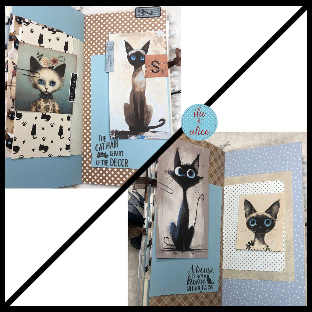 Siamese Cat Junk Journal- Soft Cover with Side View