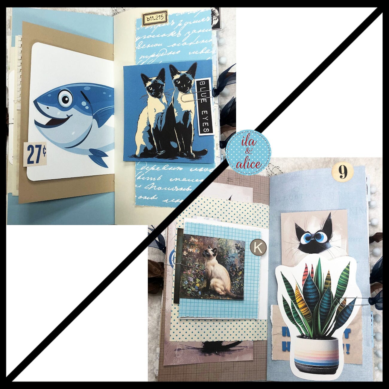 Siamese Cat Junk Journal- Soft Cover with Side View