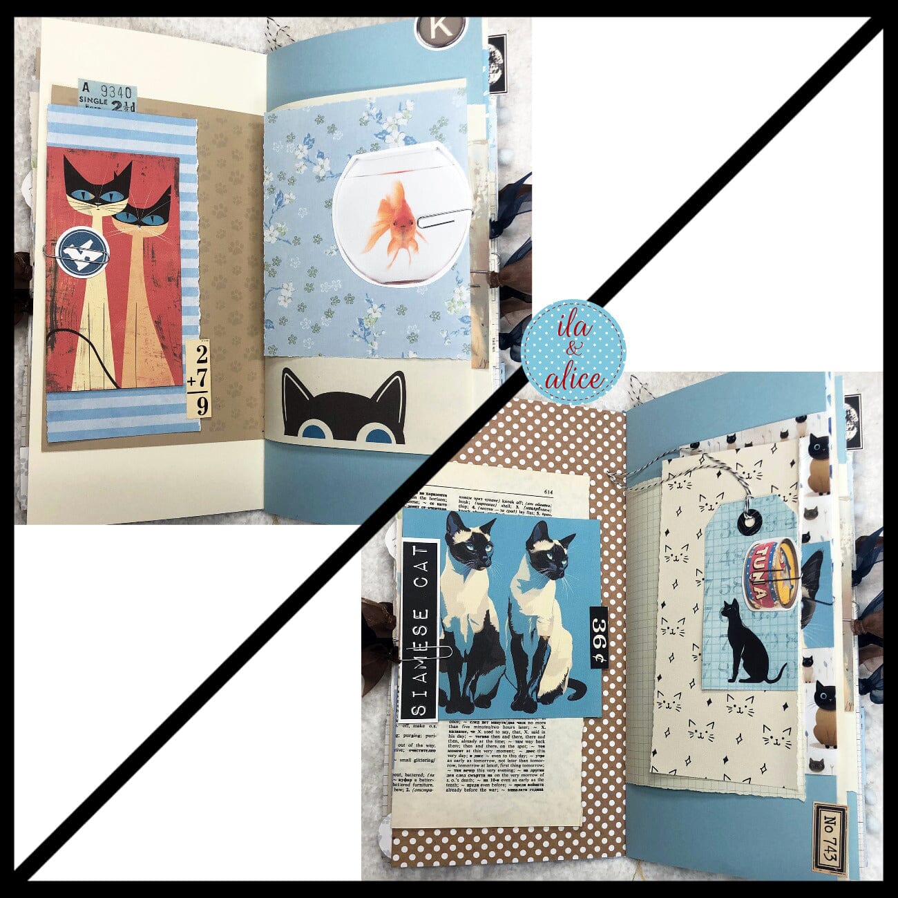 Siamese Cat Junk Journal- Soft Cover with Side View