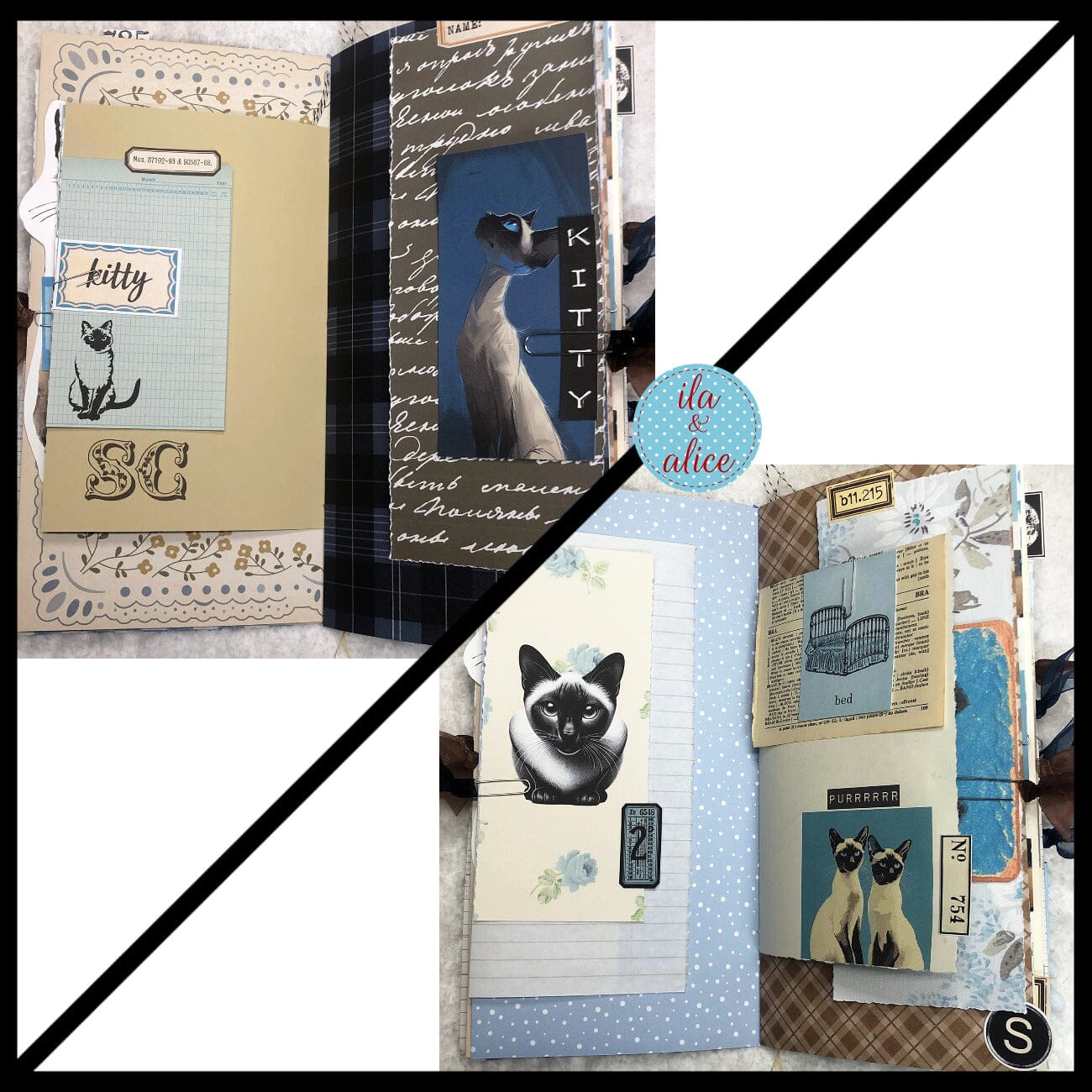 Siamese Cat Junk Journal- Soft Cover with Saucy Face