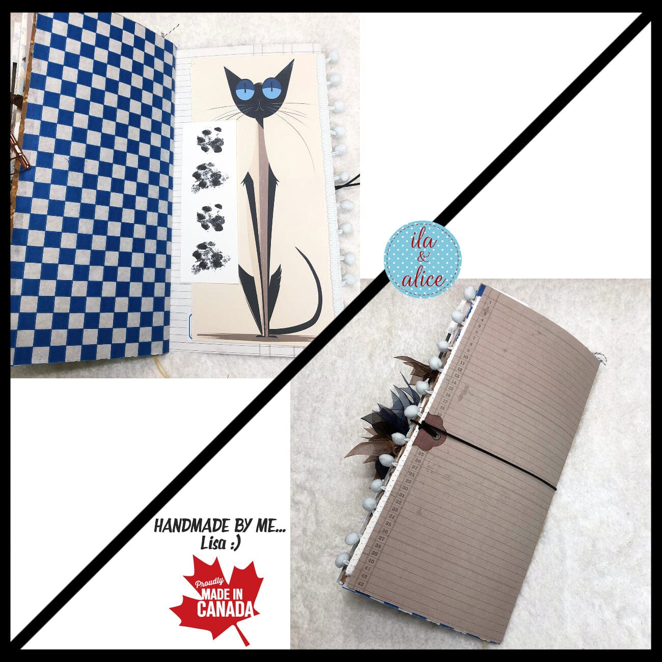 Siamese Cat Junk Journal- Soft Cover with Side View