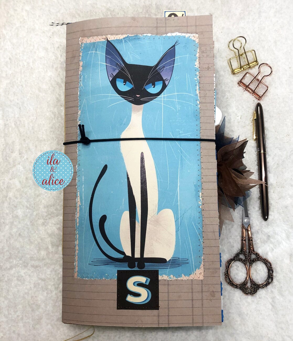 Siamese Cat Junk Journal- Soft Cover with Saucy Face