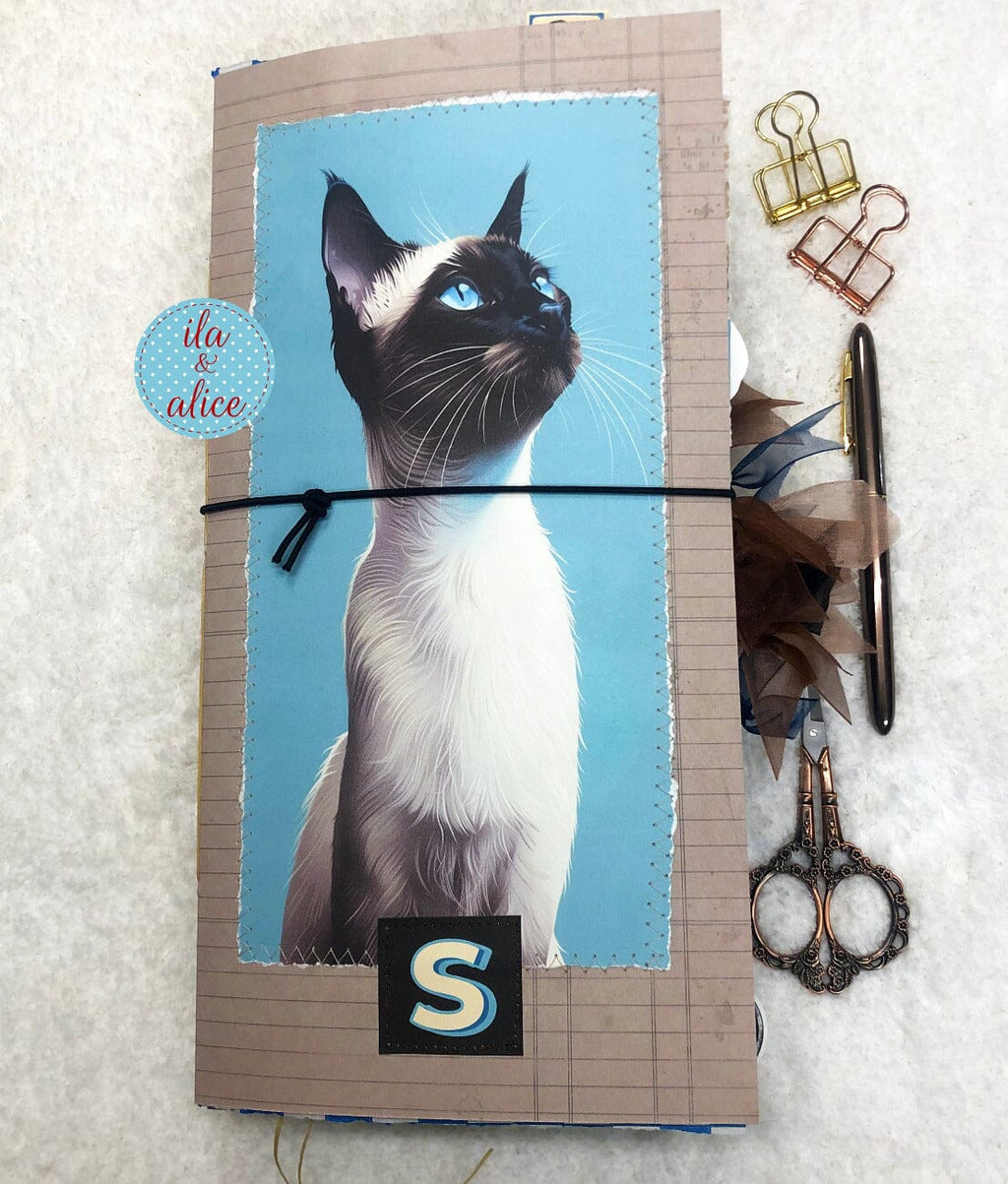 Siamese Cat Junk Journal- Soft Cover with Side View