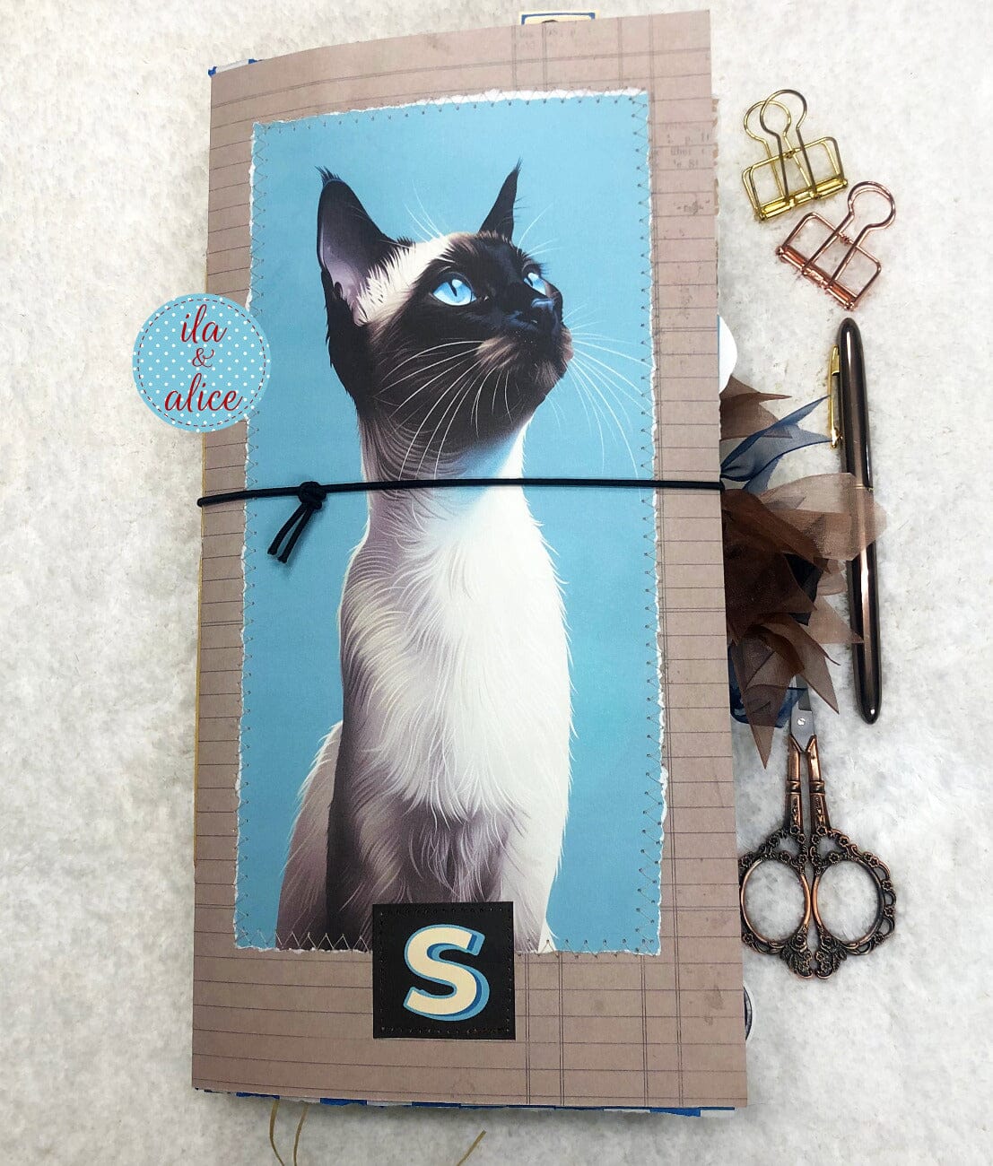 Siamese Cat Junk Journal- Soft Cover with Side View