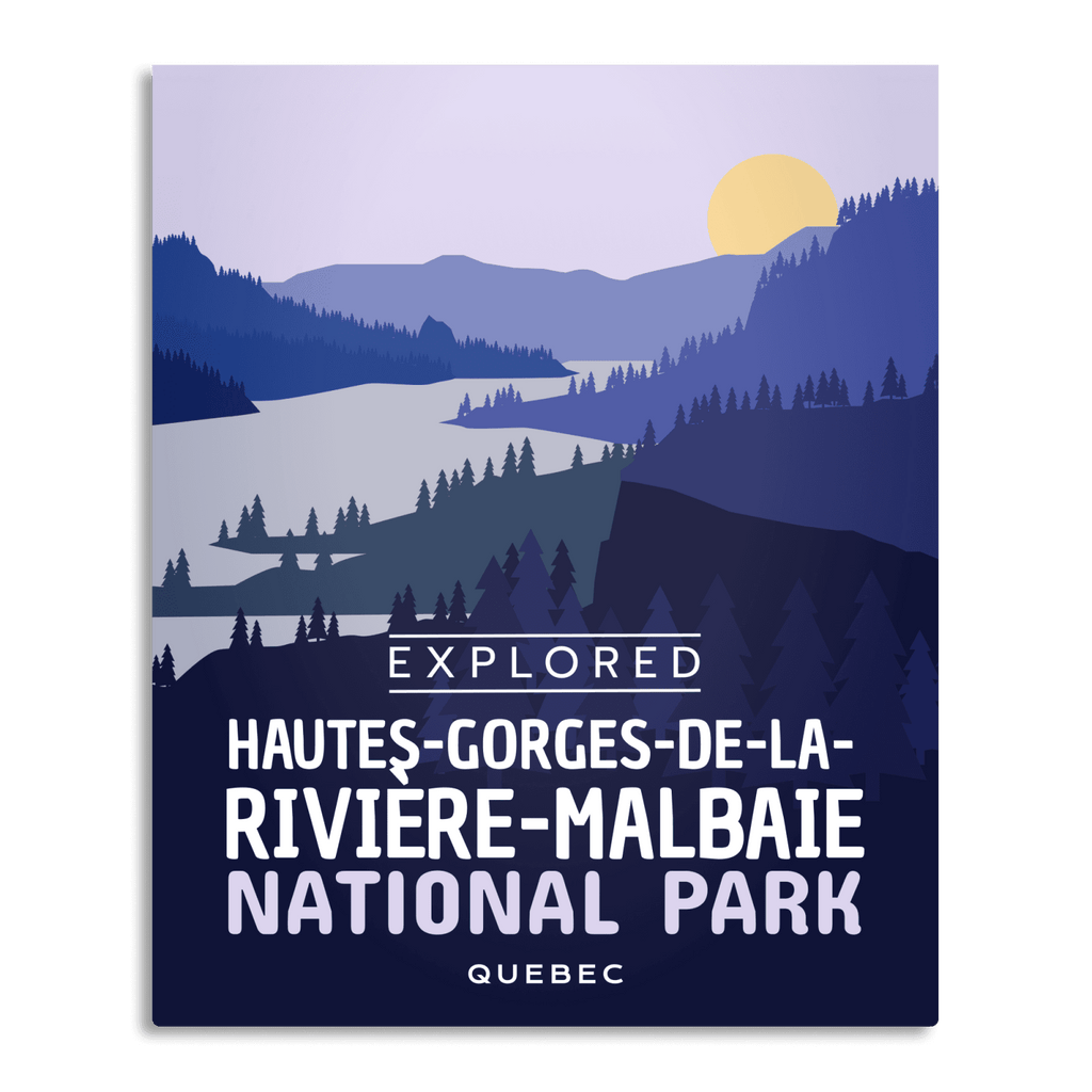 Affiche «Explorée» du parc national des Hautes-Gorges-de-la-Rivière-Malbaie