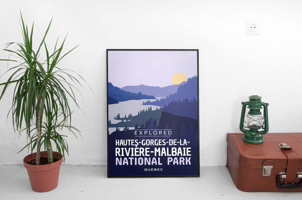 Affiche «Explorée» du parc national des Hautes-Gorges-de-la-Rivière-Malbaie