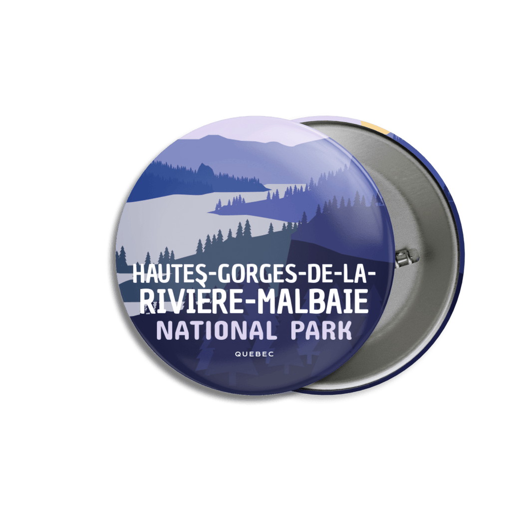 Bouton pinback du parc national des Hautes-Gorges-de-la-Rivière-Malbaie du Québec