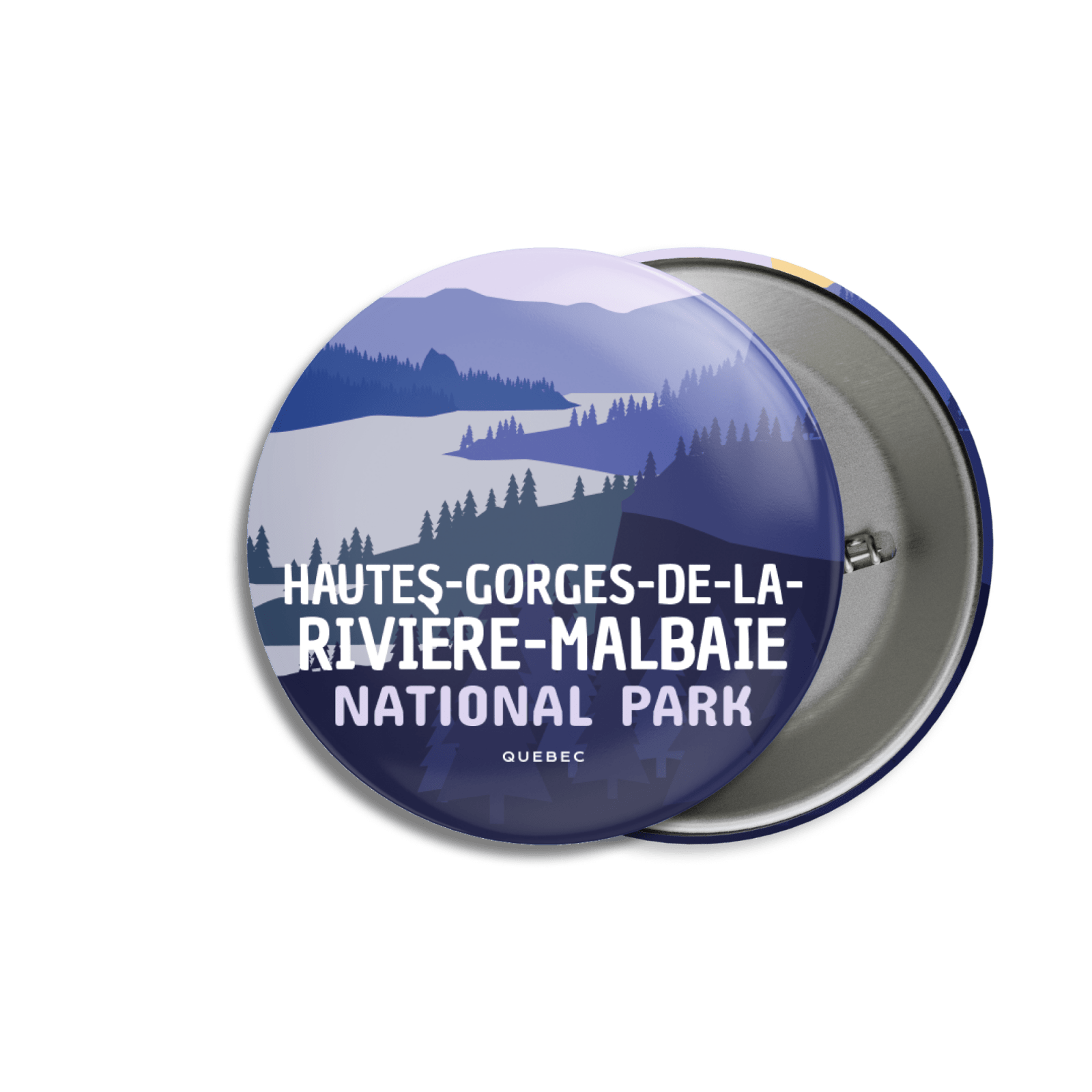 Bouton pinback du parc national des Hautes-Gorges-de-la-Rivière-Malbaie du Québec