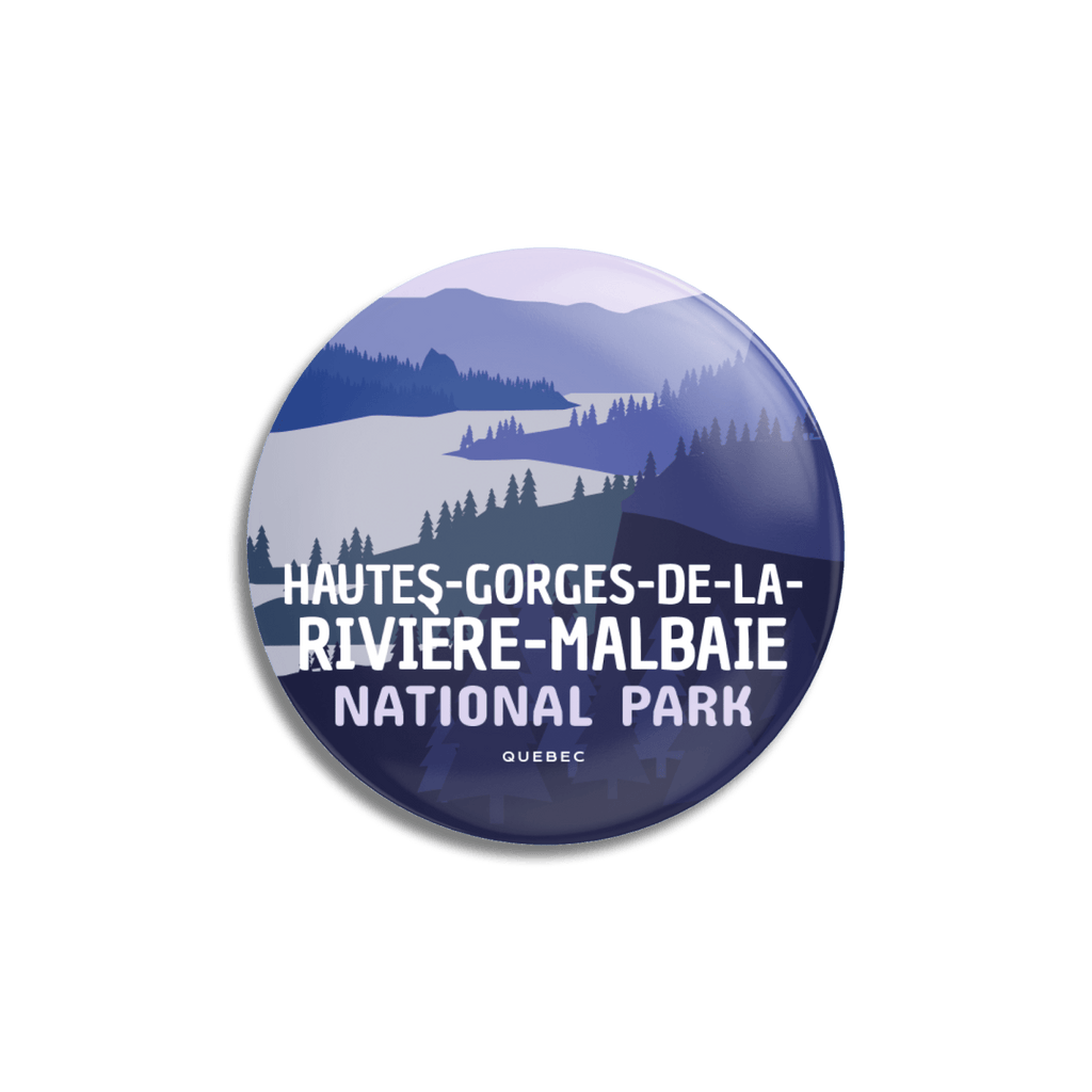 Bouton pinback du parc national des Hautes-Gorges-de-la-Rivière-Malbaie du Québec