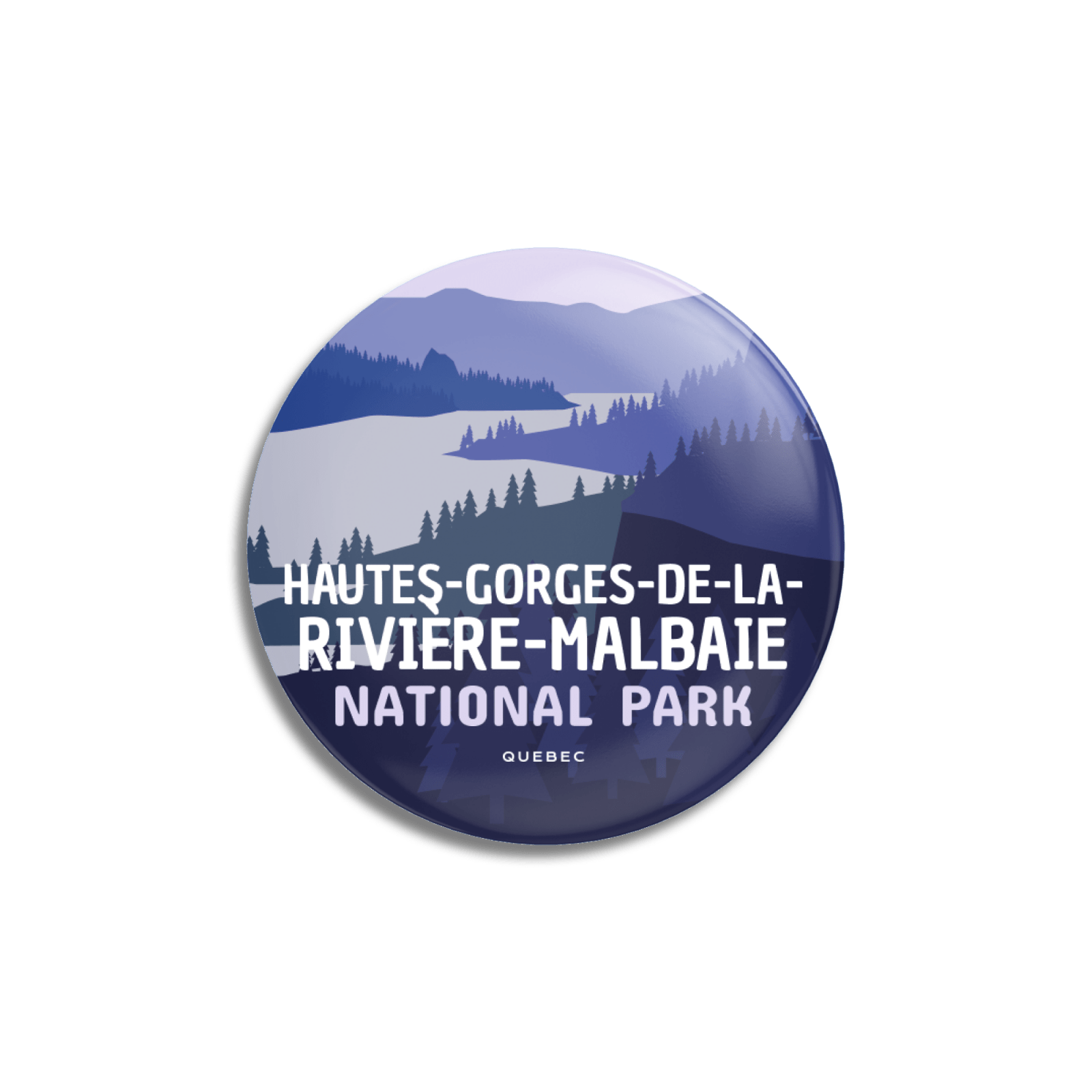 Bouton pinback du parc national des Hautes-Gorges-de-la-Rivière-Malbaie du Québec