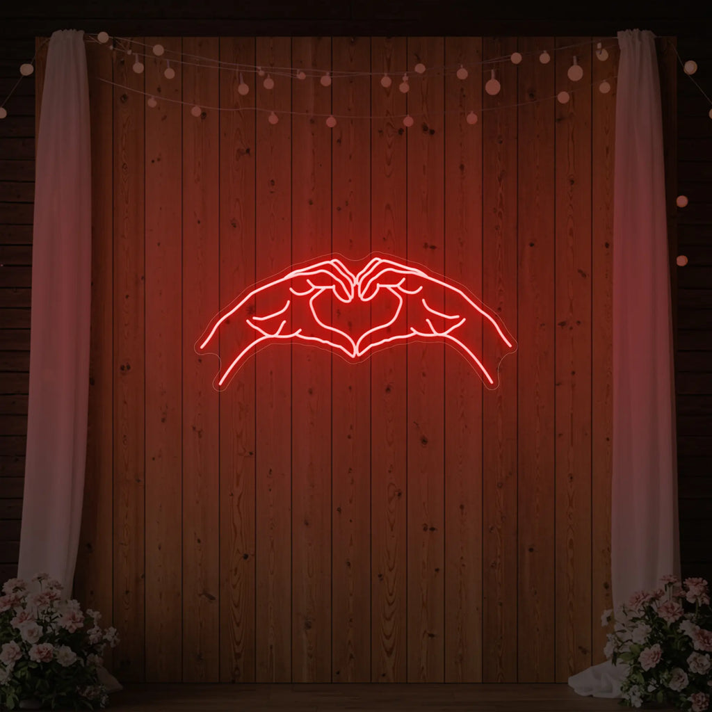Heart Hands Neon Sign
