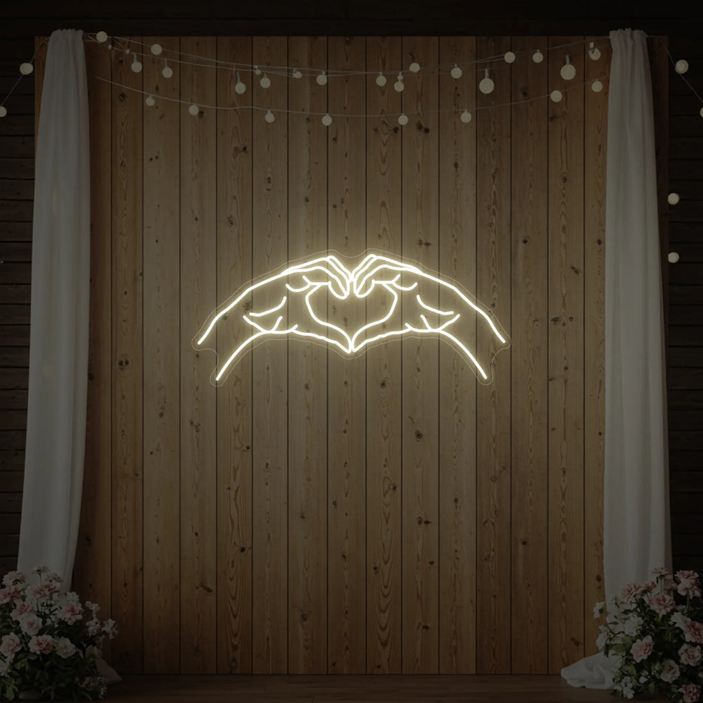 Heart Hands Neon Sign