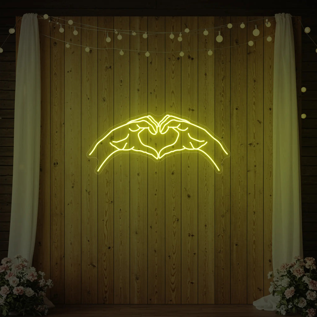 Heart Hands Neon Sign