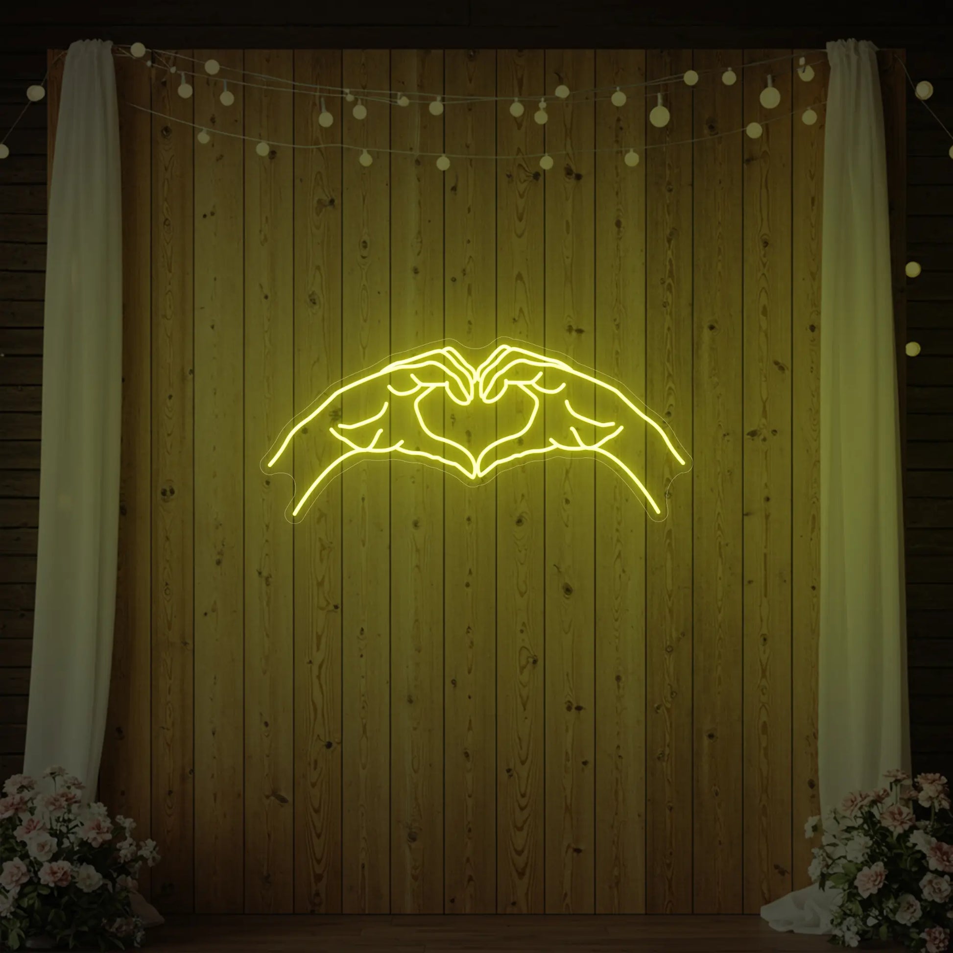 Heart Hands Neon Sign