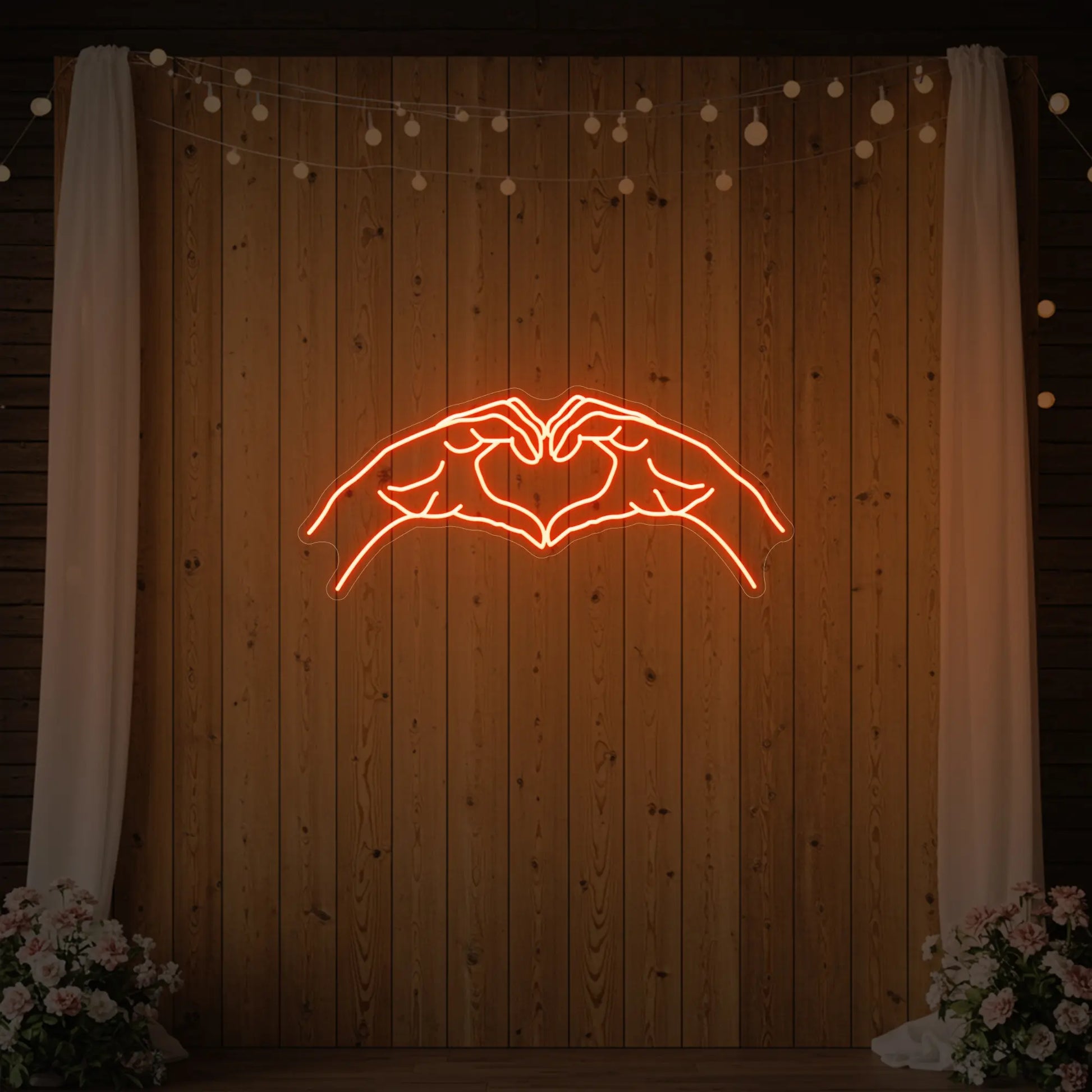 Heart Hands Neon Sign