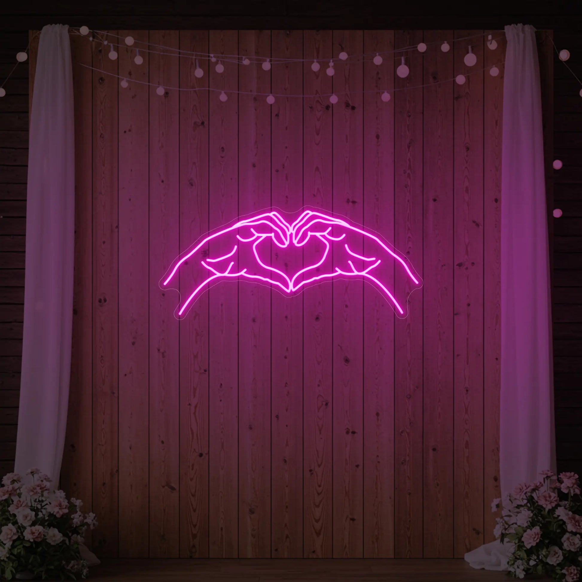 Heart Hands Neon Sign