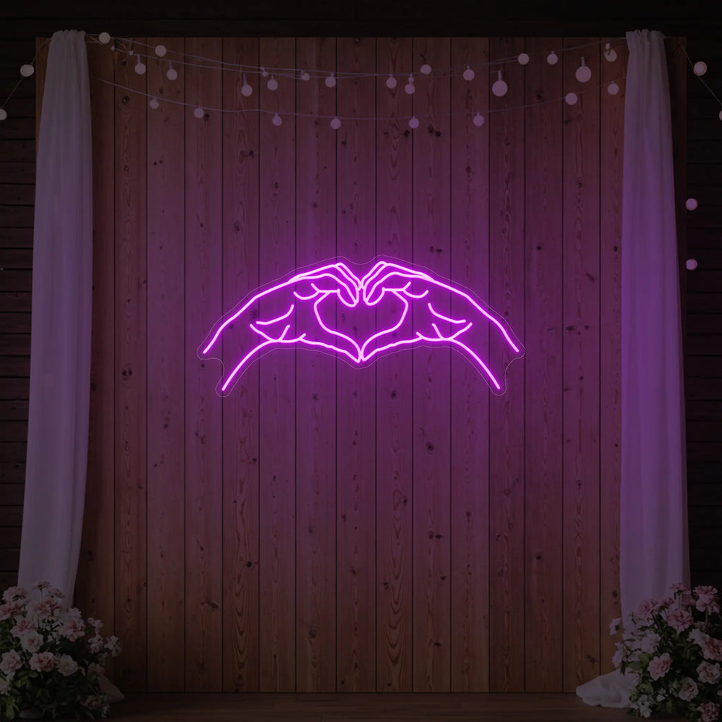 Heart Hands Neon Sign