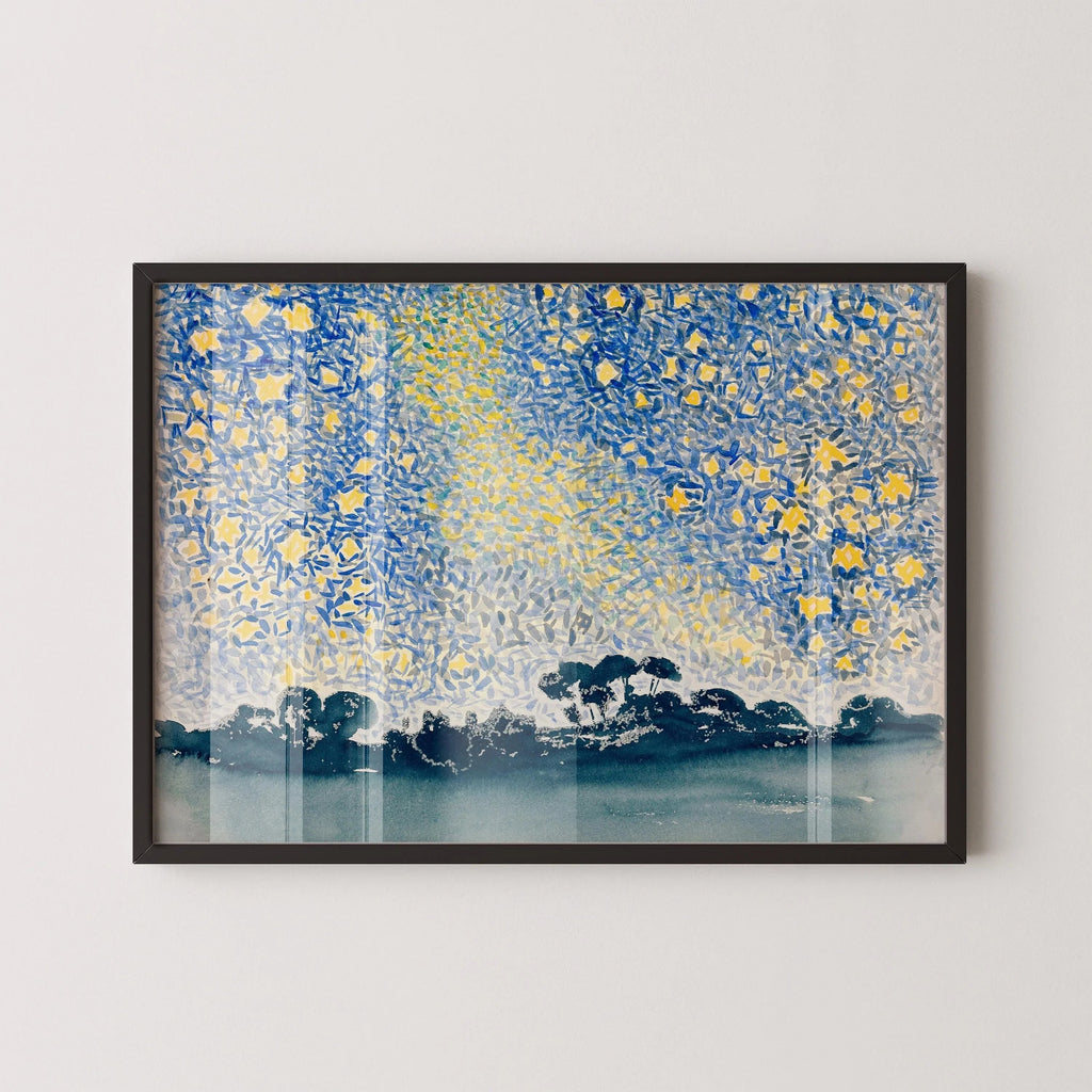 Henri-Edmond Cross - Paysage avec ciel étoilé | Œuvre impressionniste célèbre (disponible encadrée ou non encadrée)