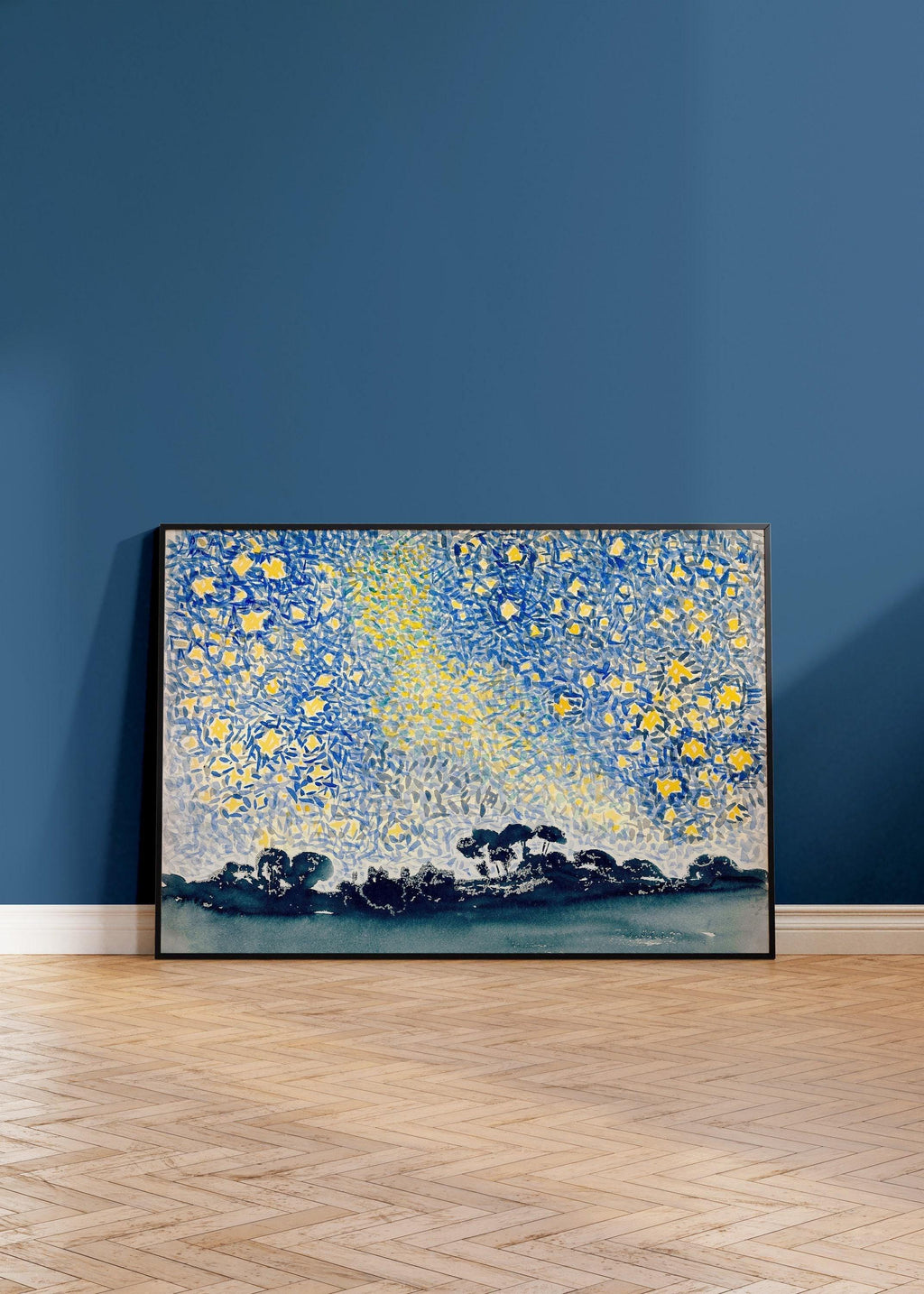 Henri-Edmond Cross - Paysage avec ciel étoilé | Œuvre impressionniste célèbre (disponible encadrée ou non encadrée)