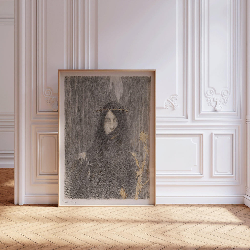 Henri Martin - Tête de femme | Célèbre impression surréaliste vintage (disponible encadrée ou non encadrée)