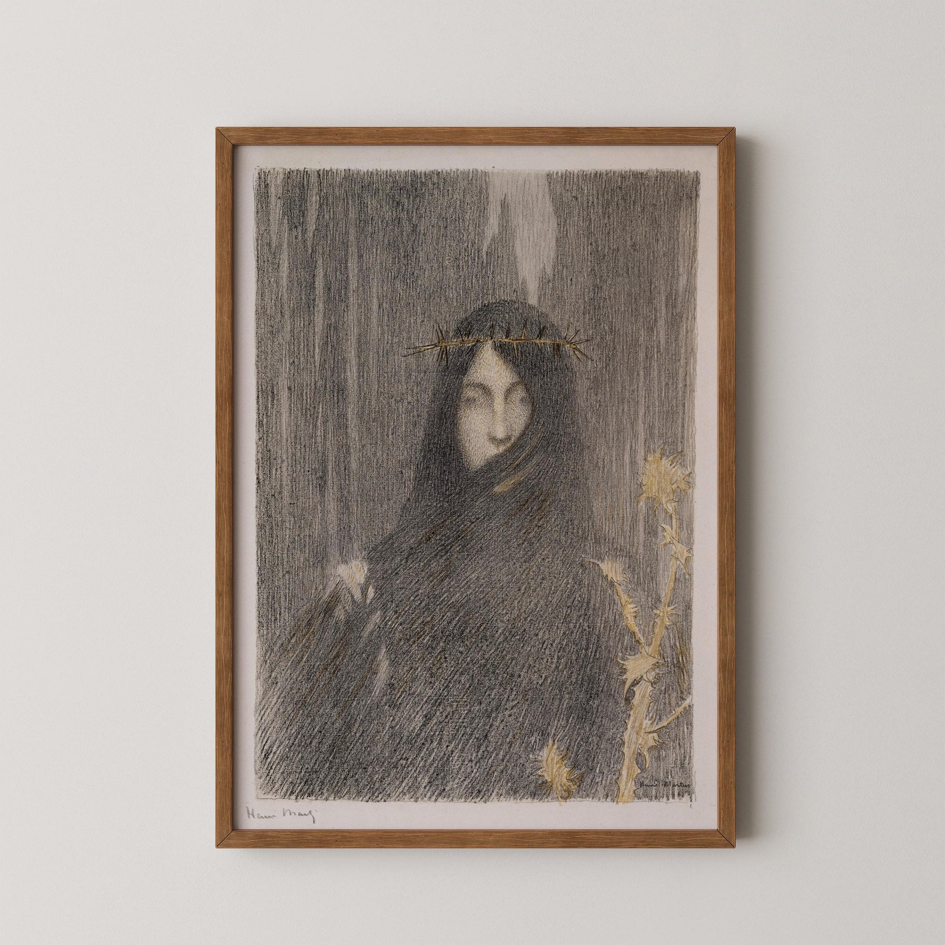Henri Martin - Tête de femme | Célèbre impression surréaliste vintage (disponible encadrée ou non encadrée)