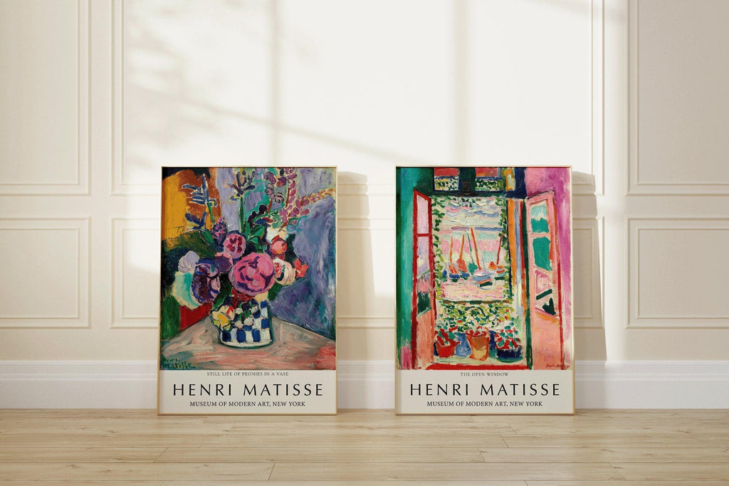 Ensemble d'estampes d'Henri Matisse : Nature morte aux pivoines et Fenêtre ouverte
