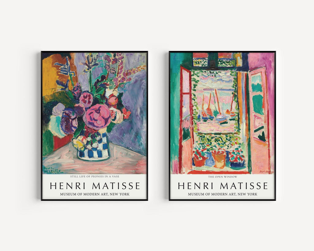 Ensemble d'estampes d'Henri Matisse : Nature morte aux pivoines et Fenêtre ouverte